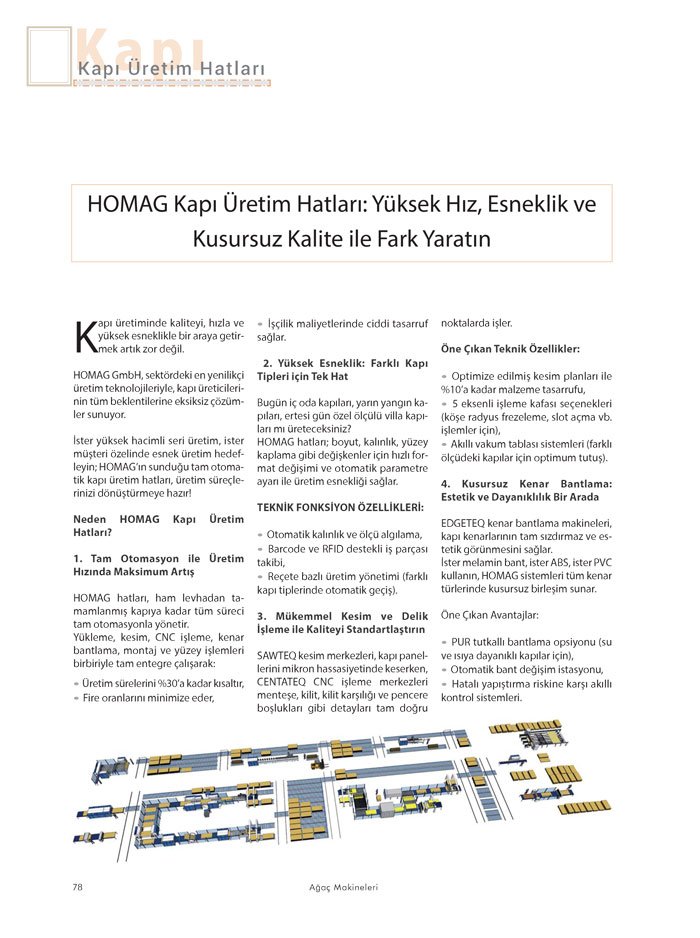 Ağaç Makineleri Dosya: Kapı Üretim Hatları-Homag