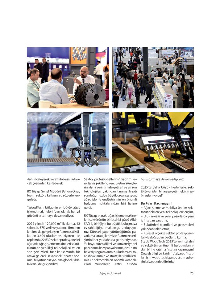 Ağaçmakineleri Dergisi Dosya: LIGNA 2025 Fuarına Doğru-Woodtech