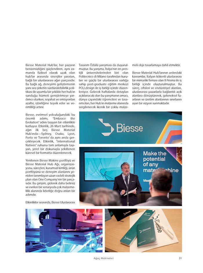 Ağaçmakineleri Dergisi Firmalardan Haberler Biesse
