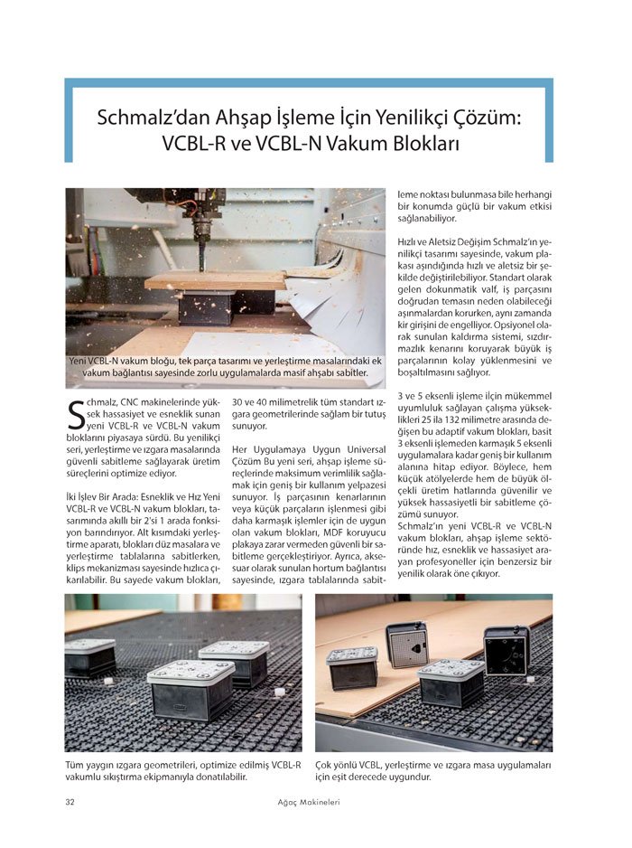 Ağaç Makineleri Dergisi Firma: Schmalz